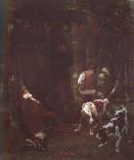 Gundog and deer Gustave Courbet